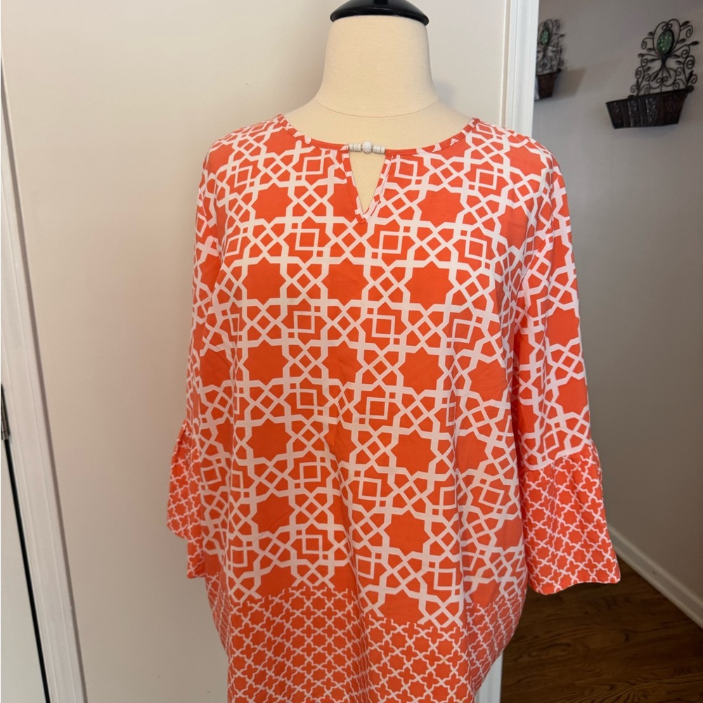 Ruby Rd. Size 22. Orange and white. White bead detail at front - Picture 1 of 5
